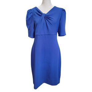 Dkny Royal Blue Midi Dress with Twist Front